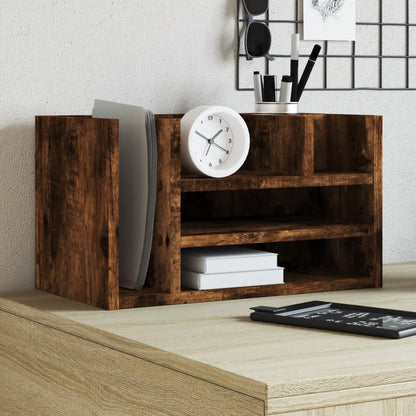 Desk Organiser Smoked Oak 44.5x24x25 cm Engineered wood