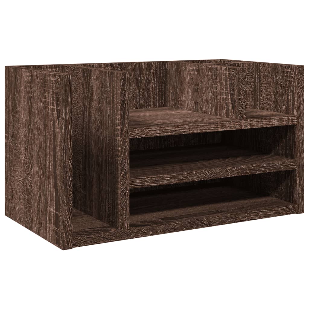 Desk Organiser Brown Oak 44.5x24x25 cm Engineered wood