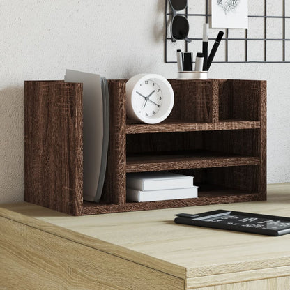 Desk Organiser Brown Oak 44.5x24x25 cm Engineered wood