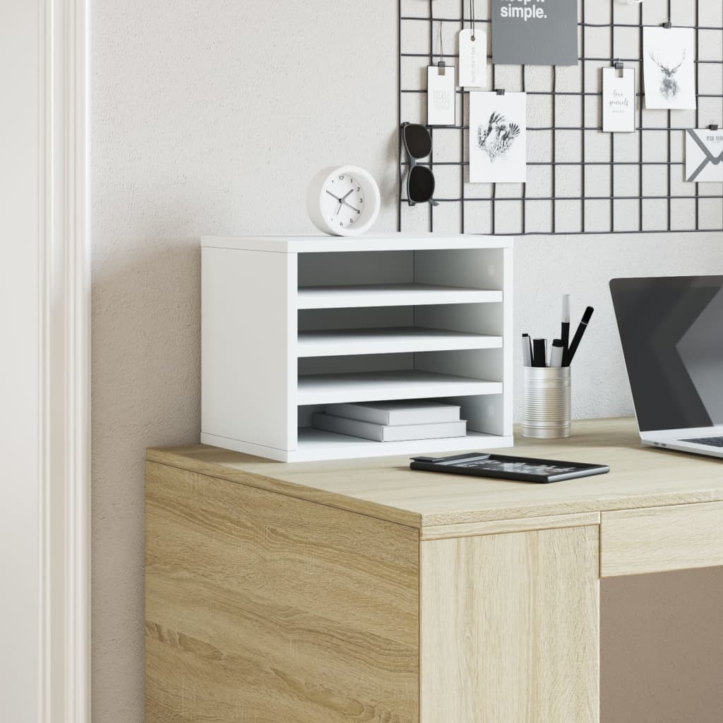 Desk Organiser White 36x26x29.5 cm Engineered wood