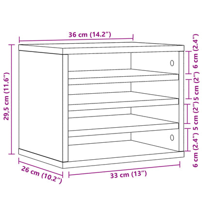 Desk Organiser Smoked Oak 36x26x29.5 cm Engineered wood