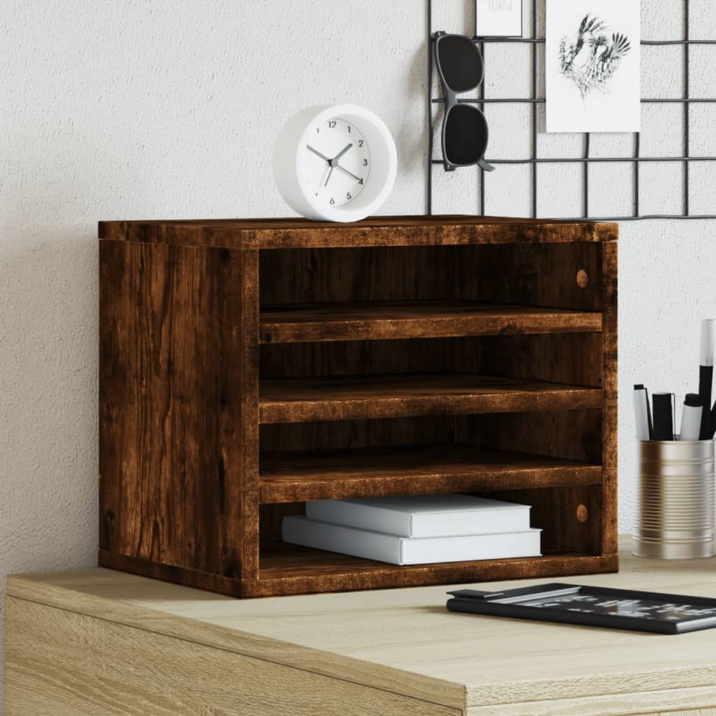 Desk Organiser Smoked Oak 36x26x29.5 cm Engineered wood