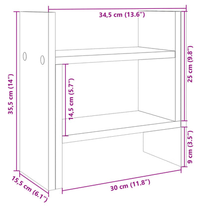 Desk Organiser Sonoma Oak 34.5x15.5x35.5 cm Engineered wood