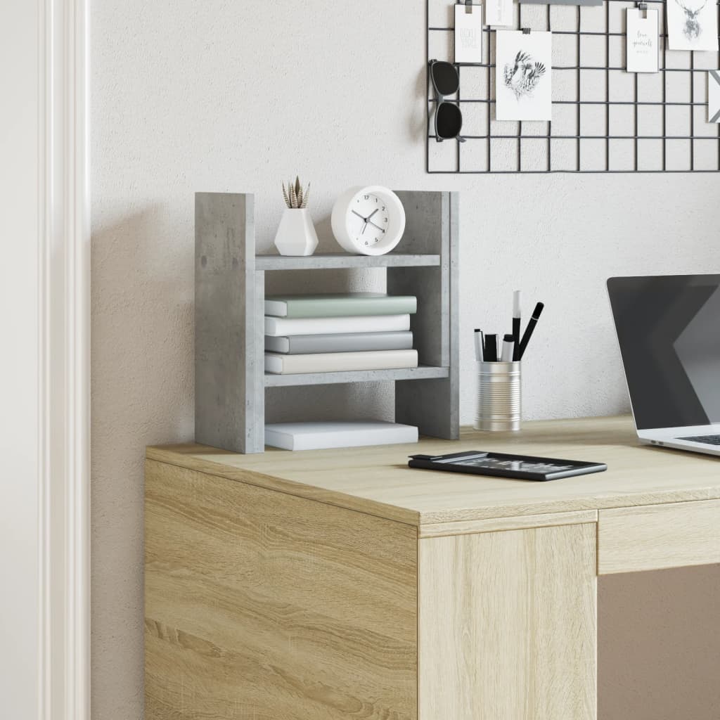 Desk Organiser Concrete Grey 34.5x15.5x35.5 cm Engineered wood