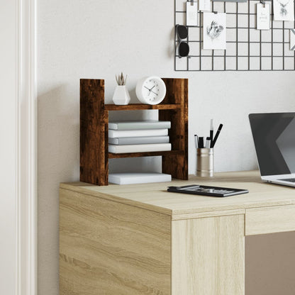 Desk Organiser Smoked Oak 34.5x15.5x35.5 cm Engineered wood