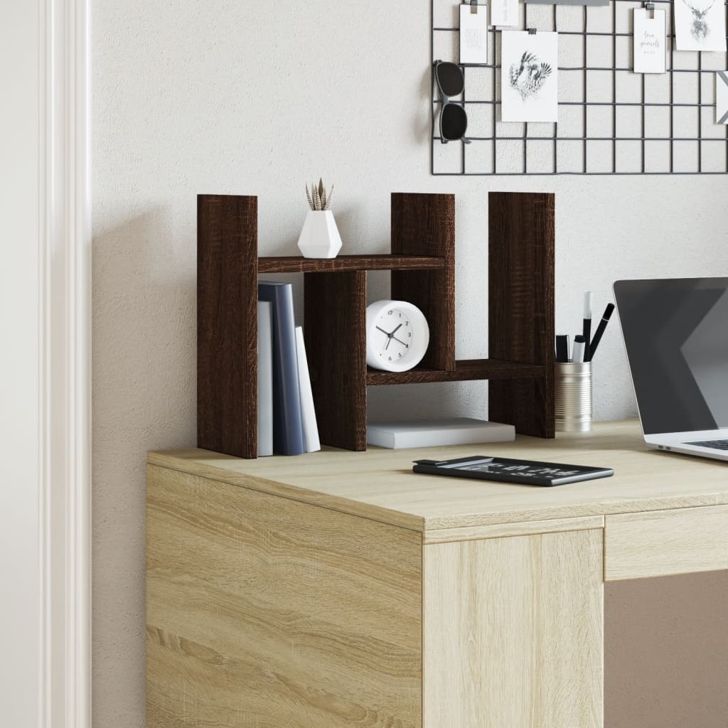 Desk Organiser Brown Oak 34.5x15.5x35.5 cm Engineered wood