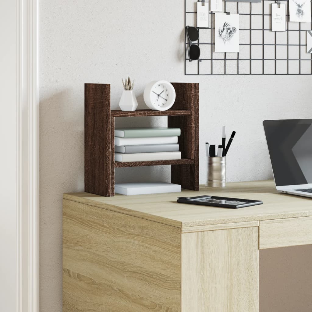 Desk Organiser Brown Oak 34.5x15.5x35.5 cm Engineered wood