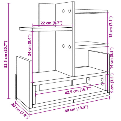 Desk Organiser White 49x20x52.5 cm Engineered wood