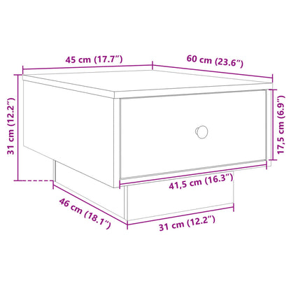 Coffee Table White 60x45x31 cm Engineered Wood