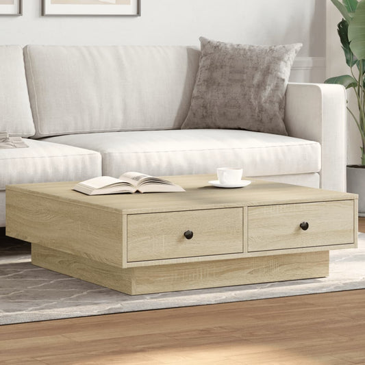 Coffee Table Sonoma Oak 90x90x28 cm Engineered Wood