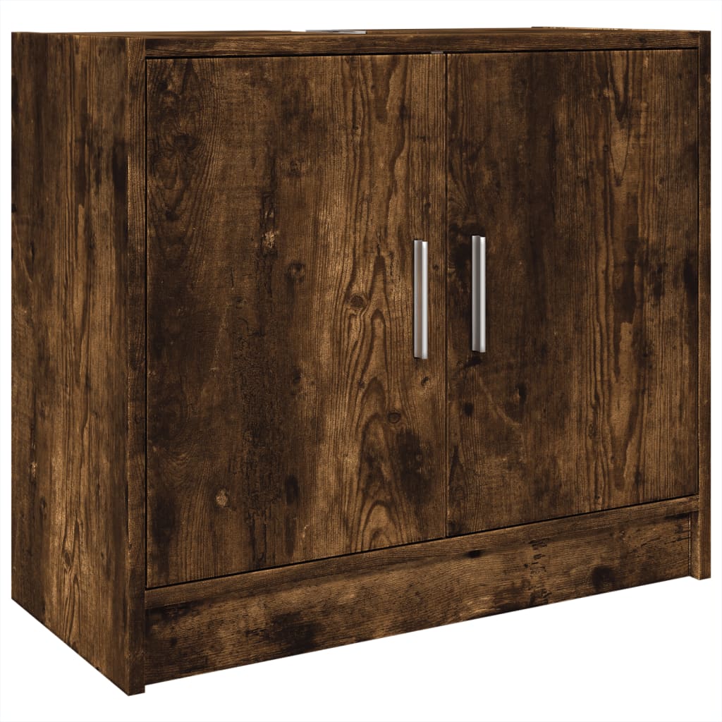 Sink Cabinet Smoked Oak 63x29x55 cm Engineered Wood