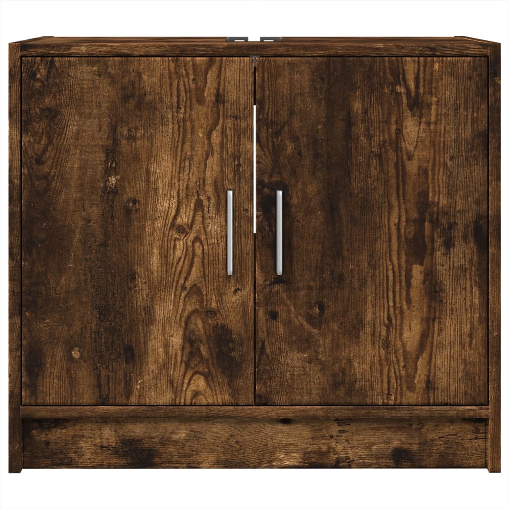 Sink Cabinet Smoked Oak 63x29x55 cm Engineered Wood