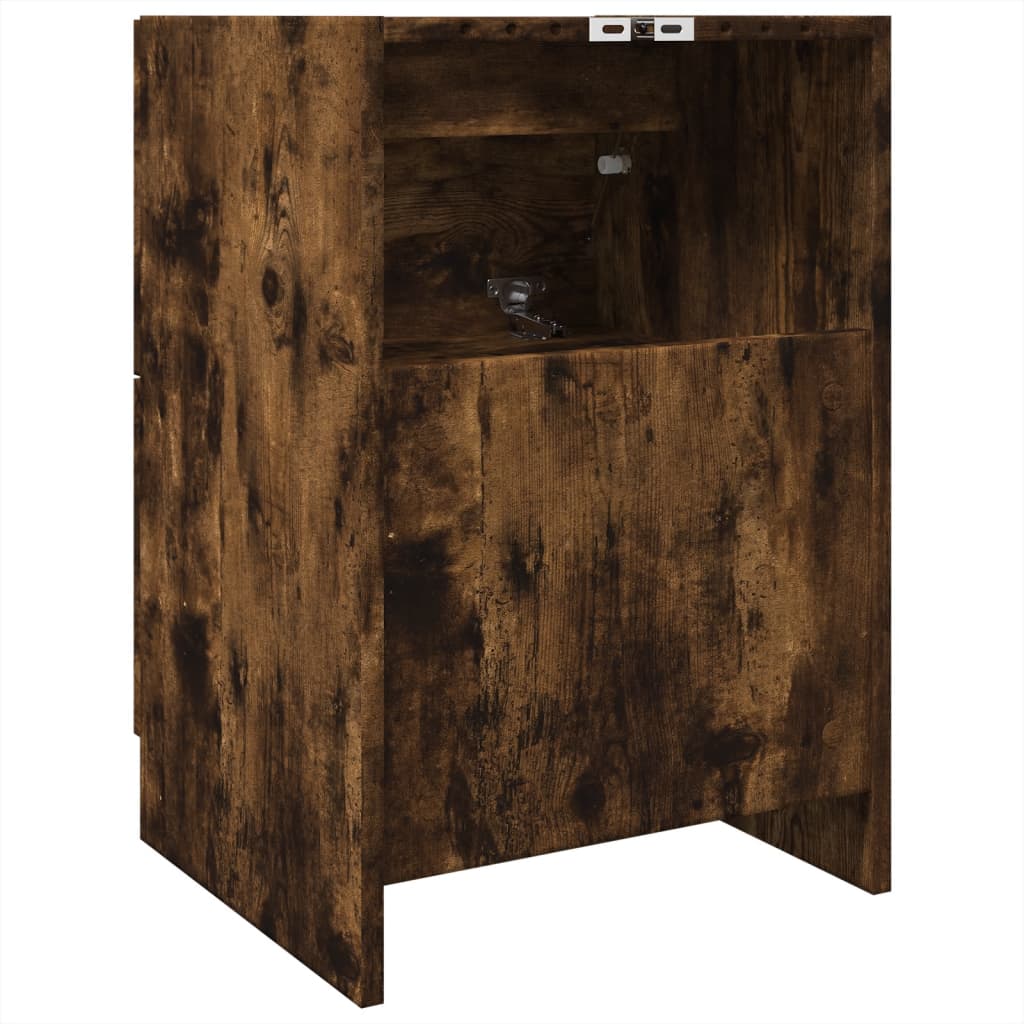 Sink Cabinet Smoked Oak 40x37x59 cm Engineered Wood