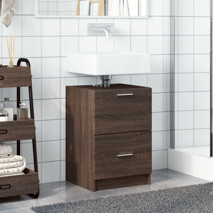 Sink Cabinet Brown Oak 40x37x59 cm Engineered Wood