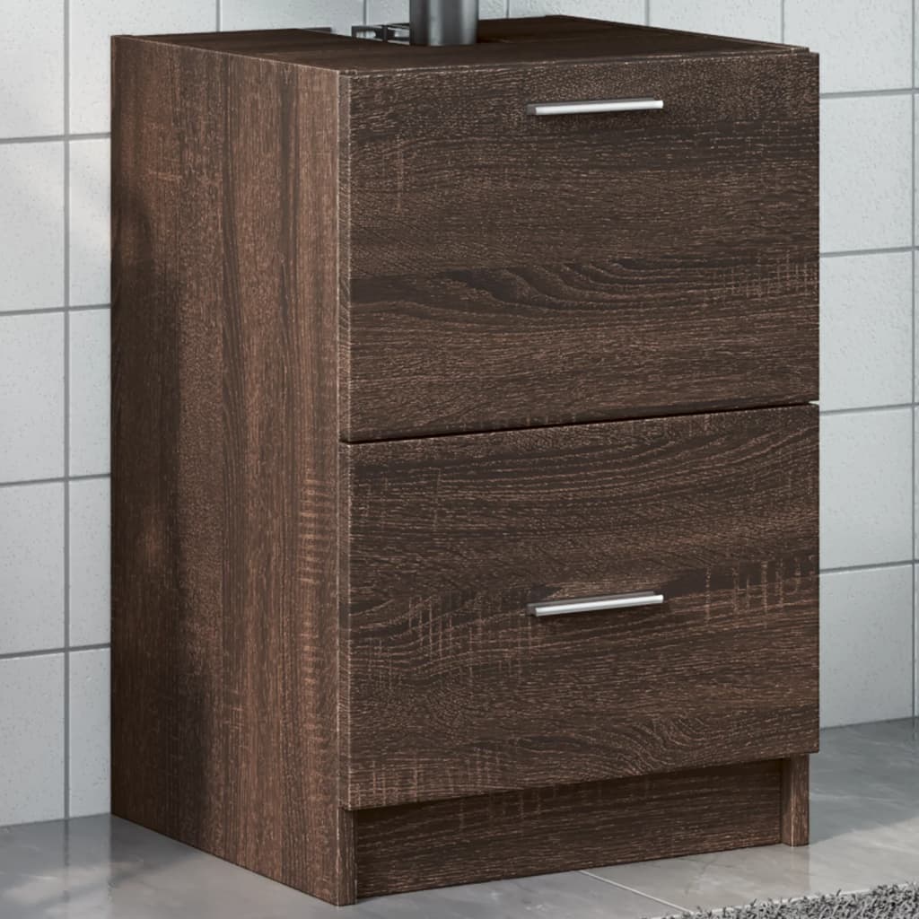 Sink Cabinet Brown Oak 40x37x59 cm Engineered Wood