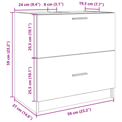 Sink Cabinet Concrete Grey 59x37x59 cm Engineered Wood