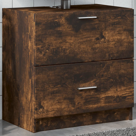 Sink Cabinet Smoked Oak 59x37x59 cm Engineered Wood