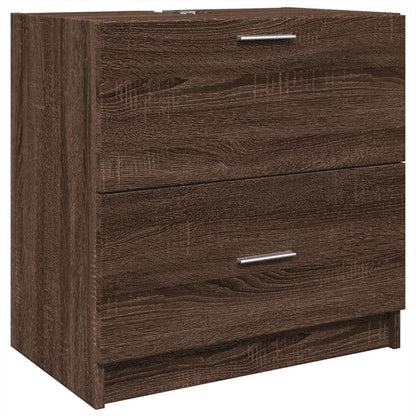 Sink Cabinet Brown Oak 59x37x59 cm Engineered Wood