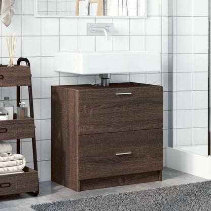 Sink Cabinet Brown Oak 59x37x59 cm Engineered Wood