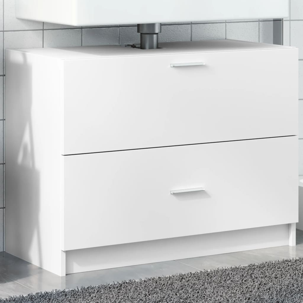 Sink Cabinet White 78x37x59 cm Engineered Wood