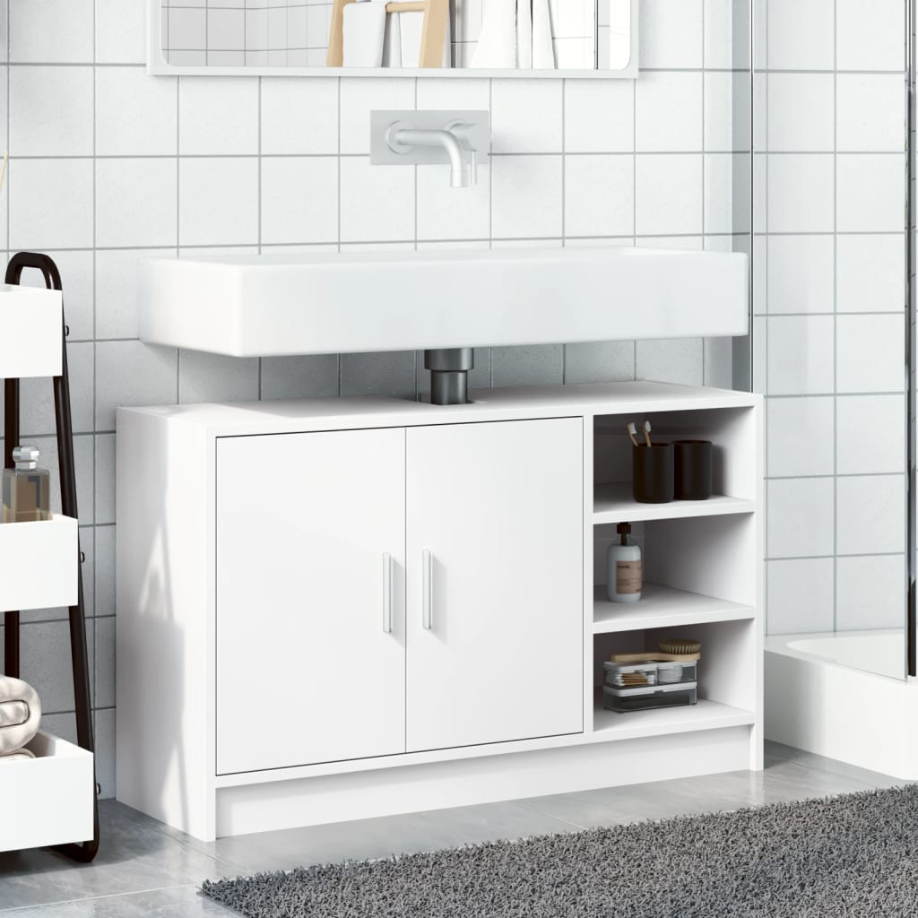 Sink Cabinet White 90x29x55 cm Engineered Wood