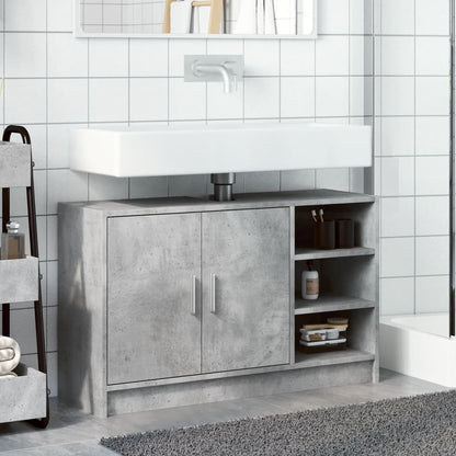 Sink Cabinet Concrete Grey 90x29x55 cm Engineered Wood