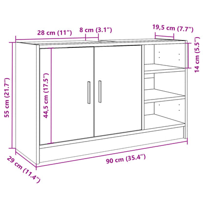 Sink Cabinet Concrete Grey 90x29x55 cm Engineered Wood