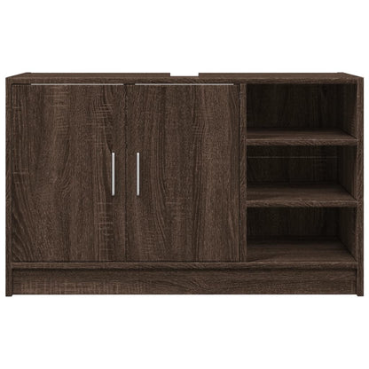 Sink Cabinet Brown Oak 90x29x55 cm Engineered Wood