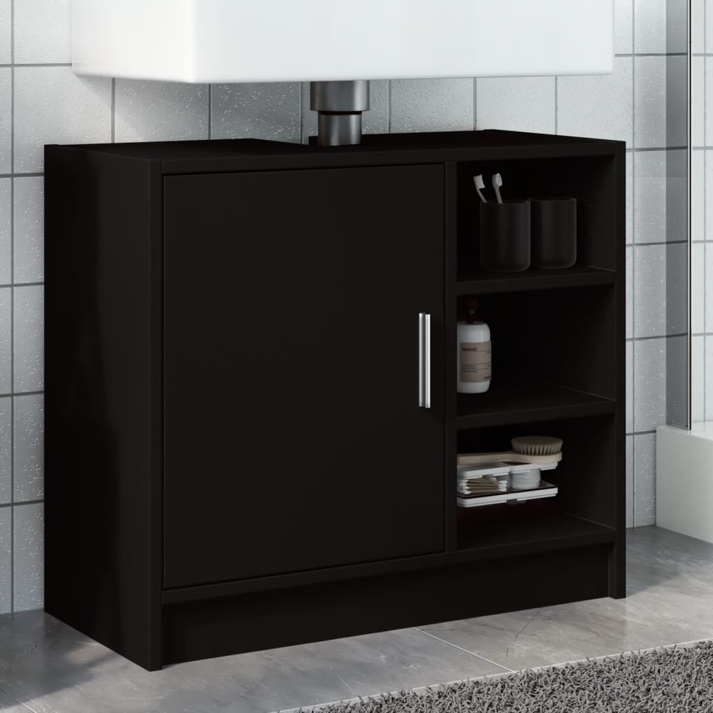 Sink Cabinet Black 63x29x55 cm Engineered Wood