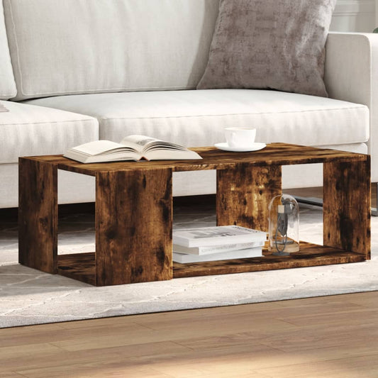 Coffee Table Smoked Oak 89.5x48x30 cm Engineered Wood