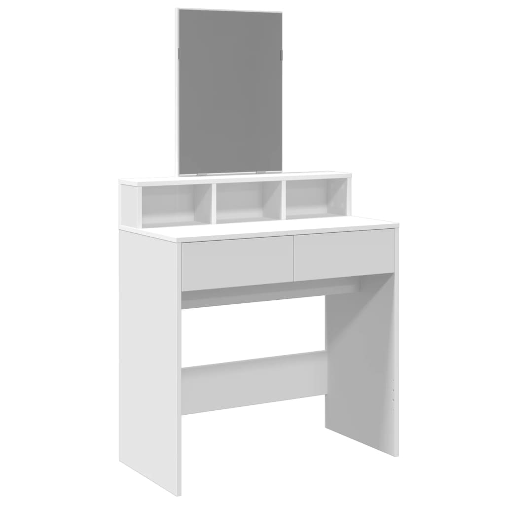 Dressing Table with Mirror White 80x41x144.5 cm