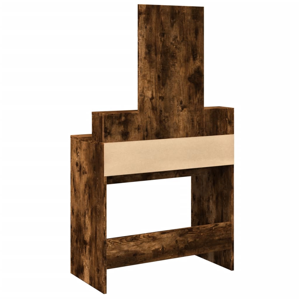 Dressing Table with Mirror Smoked Oak 80x41x144.5 cm