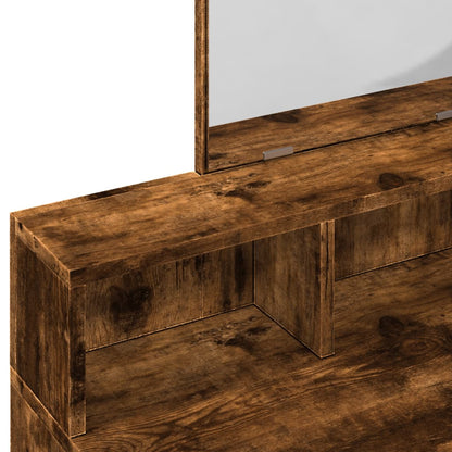 Dressing Table with Mirror Smoked Oak 80x41x144.5 cm