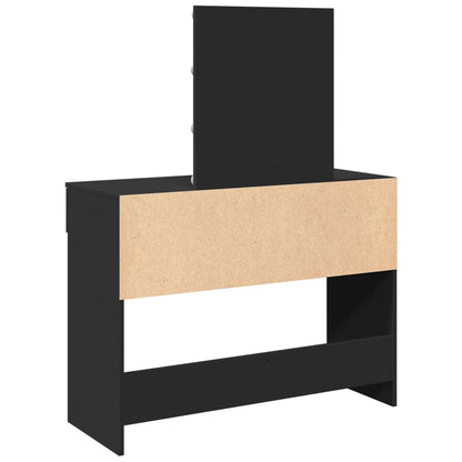 Dressing Table with LED Black 100x40x130 cm