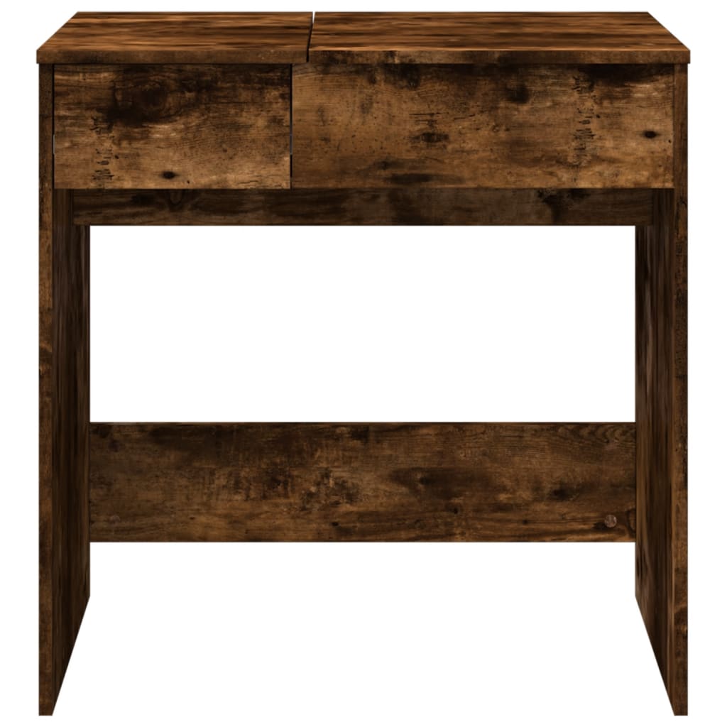 Dressing Table with Mirror Smoked Oak 73x46.5x120 cm