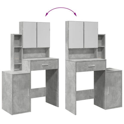 Dressing Table with Cabinet Concrete Grey 80x35x132 cm