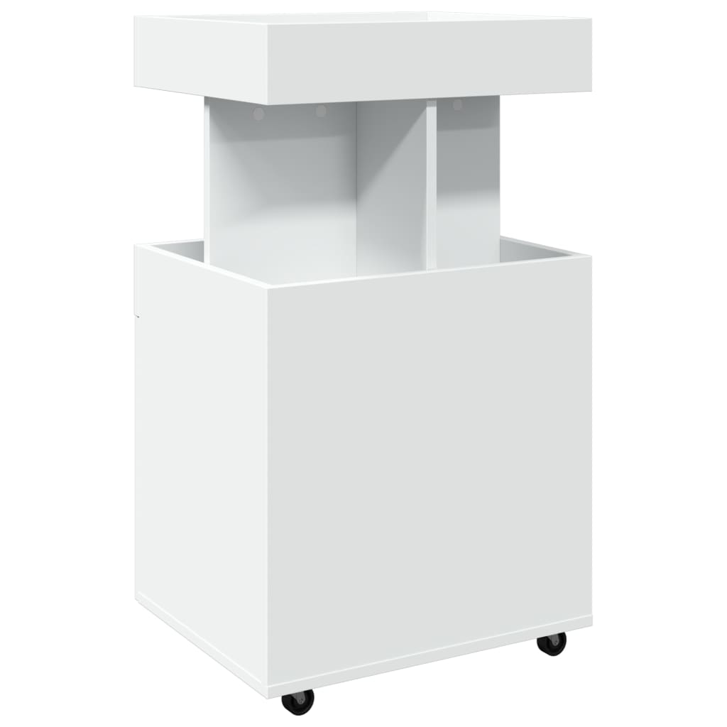 Bar Cart White 50x41x89 cm Engineered Wood