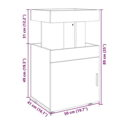 Bar Cart White 50x41x89 cm Engineered Wood