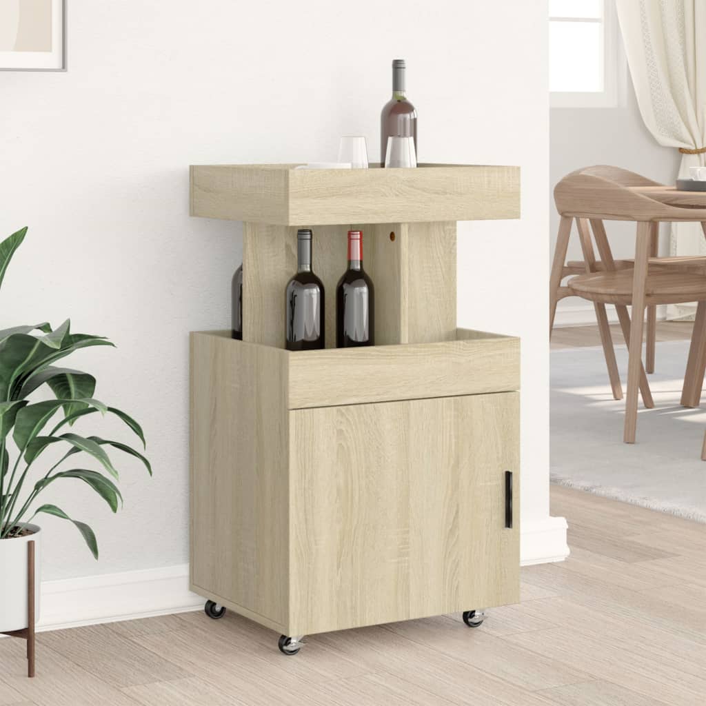 Bar Cart Sonoma Oak 50x41x89 cm Engineered Wood