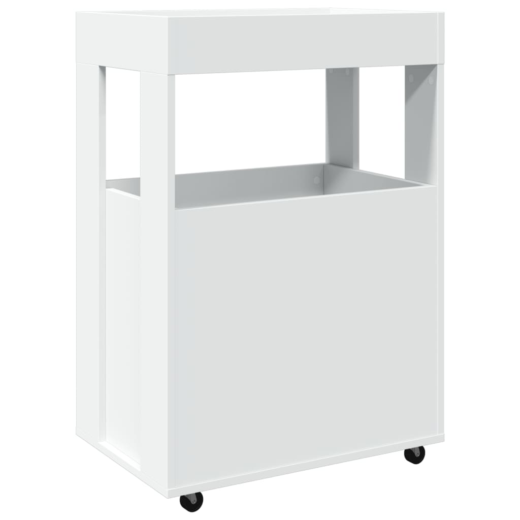 Bar Cart White 60x39.5x89 cm Engineered Wood