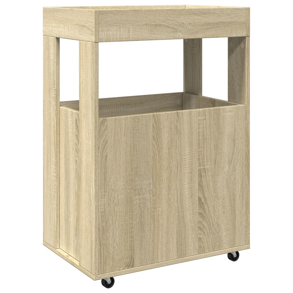 Bar Cart Sonoma Oak 60x39.5x89 cm Engineered Wood