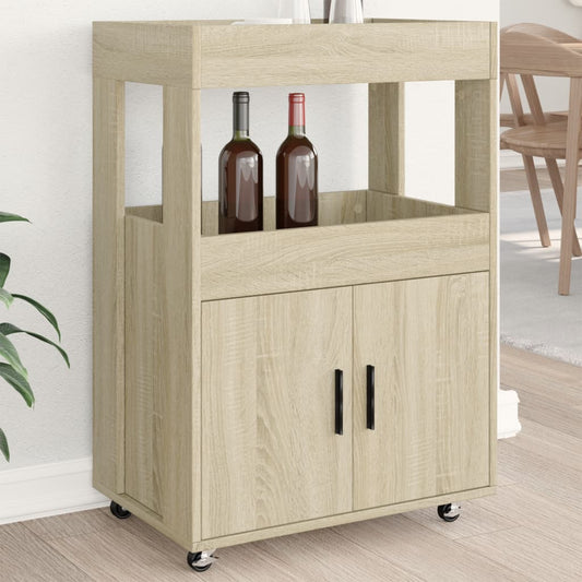 Bar Cart Sonoma Oak 60x39.5x89 cm Engineered Wood