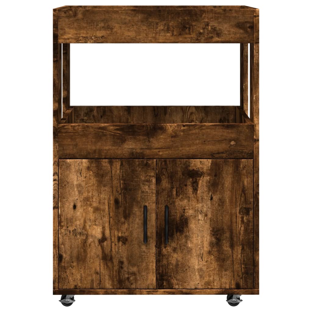 Bar Cart Smoked Oak 60x39.5x89 cm Engineered Wood