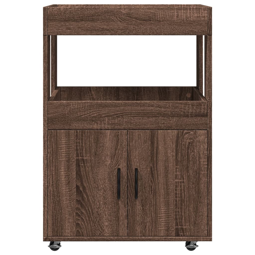 Bar Cart Brown Oak 60x39.5x89 cm Engineered Wood