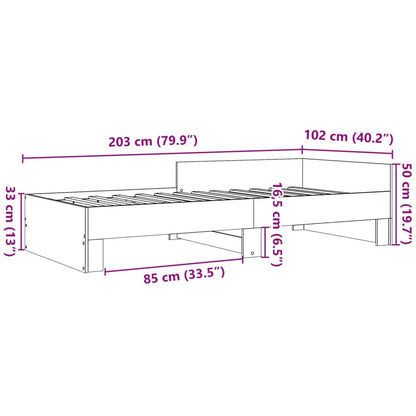 Bed Frame White 100x200 cm Engineered Wood