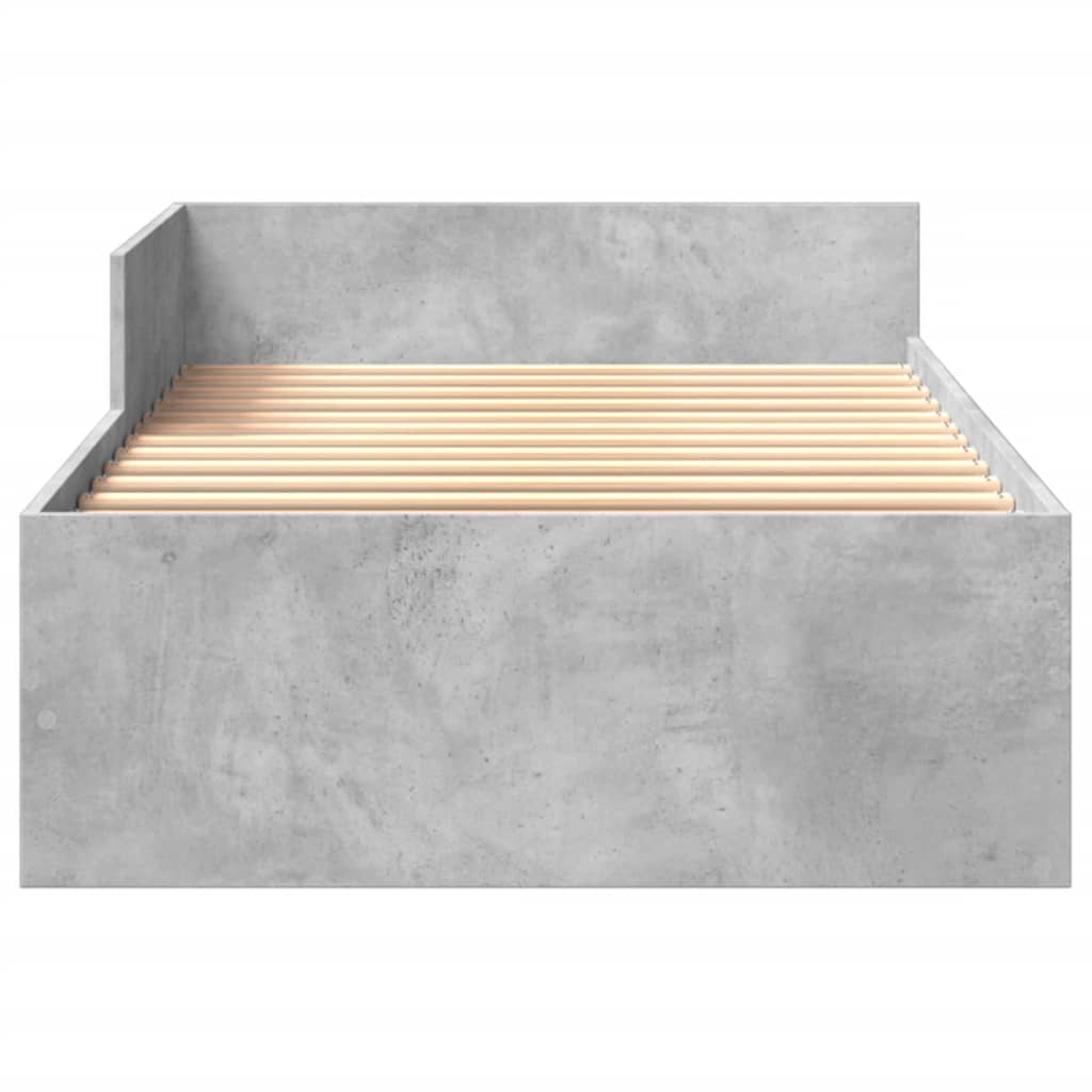 Bed Frame without Mattress Concrete Grey 100x200 cm Engineered Wood