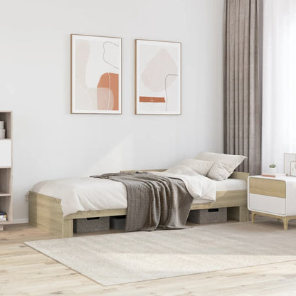 Bed Frame without Mattress Sonoma Oak 90x200 cm Engineered Wood