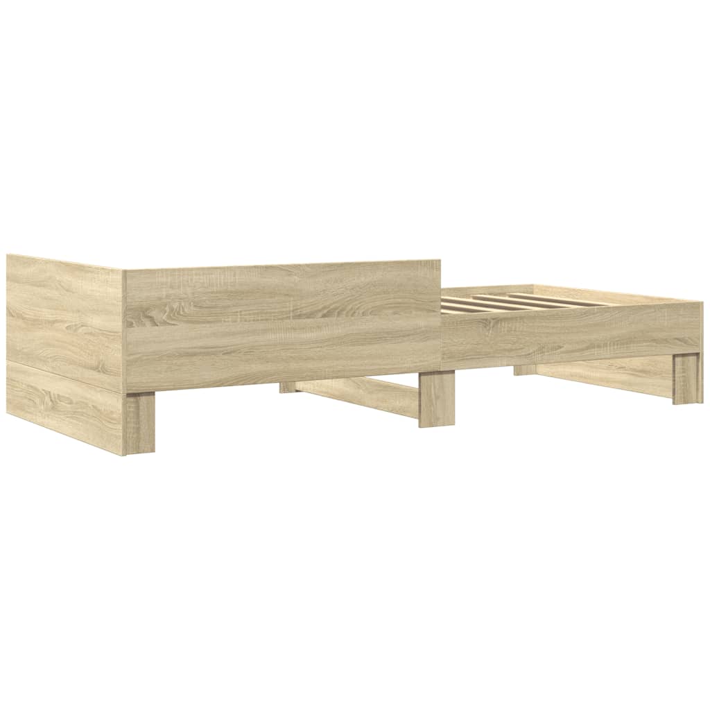 Bed Frame without Mattress Sonoma Oak 90x200 cm Engineered Wood