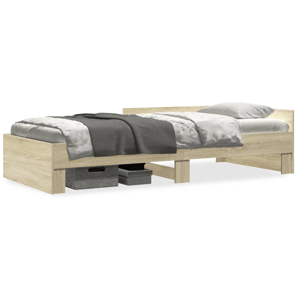 Bed Frame without Mattress Sonoma Oak 90x200 cm Engineered Wood