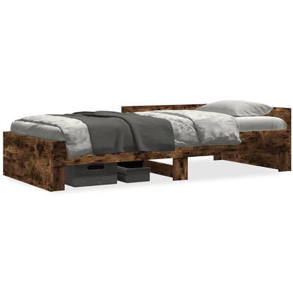 Bed Frame without Mattress Smoked Oak 90x200 cm Engineered Wood